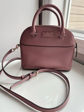kate spade Dusty Rose Pebbled Leather Crossbody Satchel